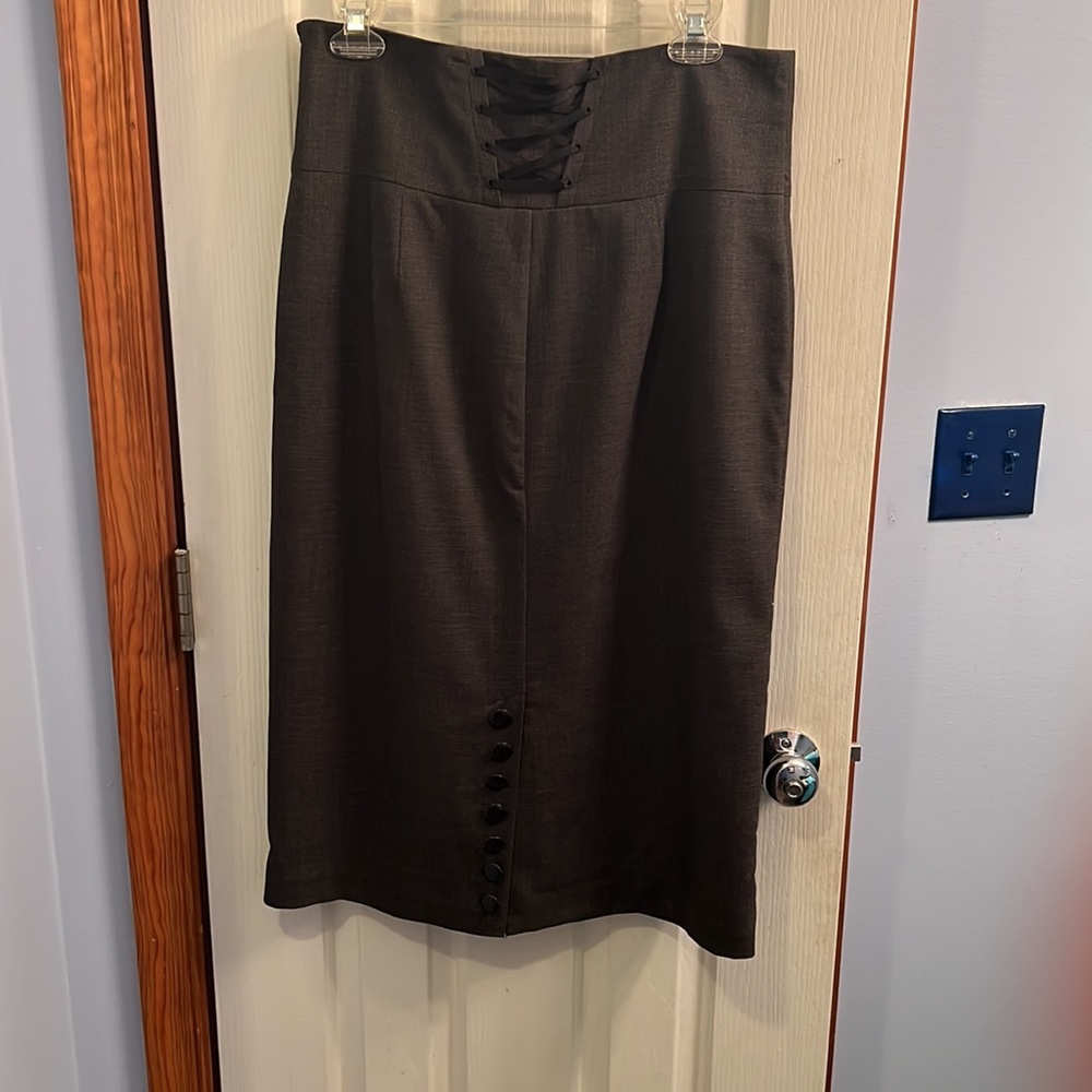 Sexy gray & black pencil skirt - Picture 2 of 5